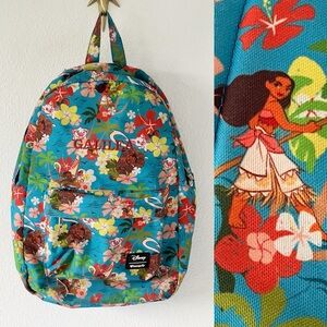 Disney Loungefly Backpack Moana Allover Print READ